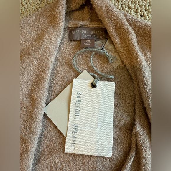 NWT Barefoot Dreams CozyChic Lite Island Wrap Cardigan Size Large / XL Taupe - Picture 4 of 10